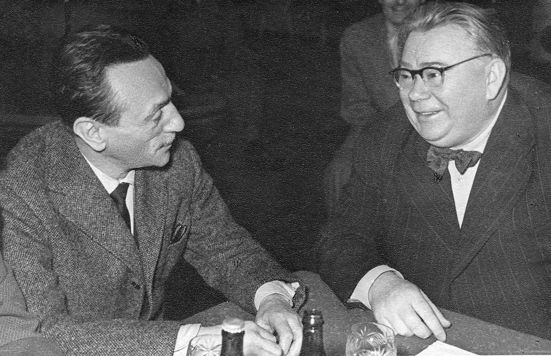 Михаил Яншин (справа) и драматург Эдуардо де Филиппо. [1958 год] © Архив Электротеатра Станиславский